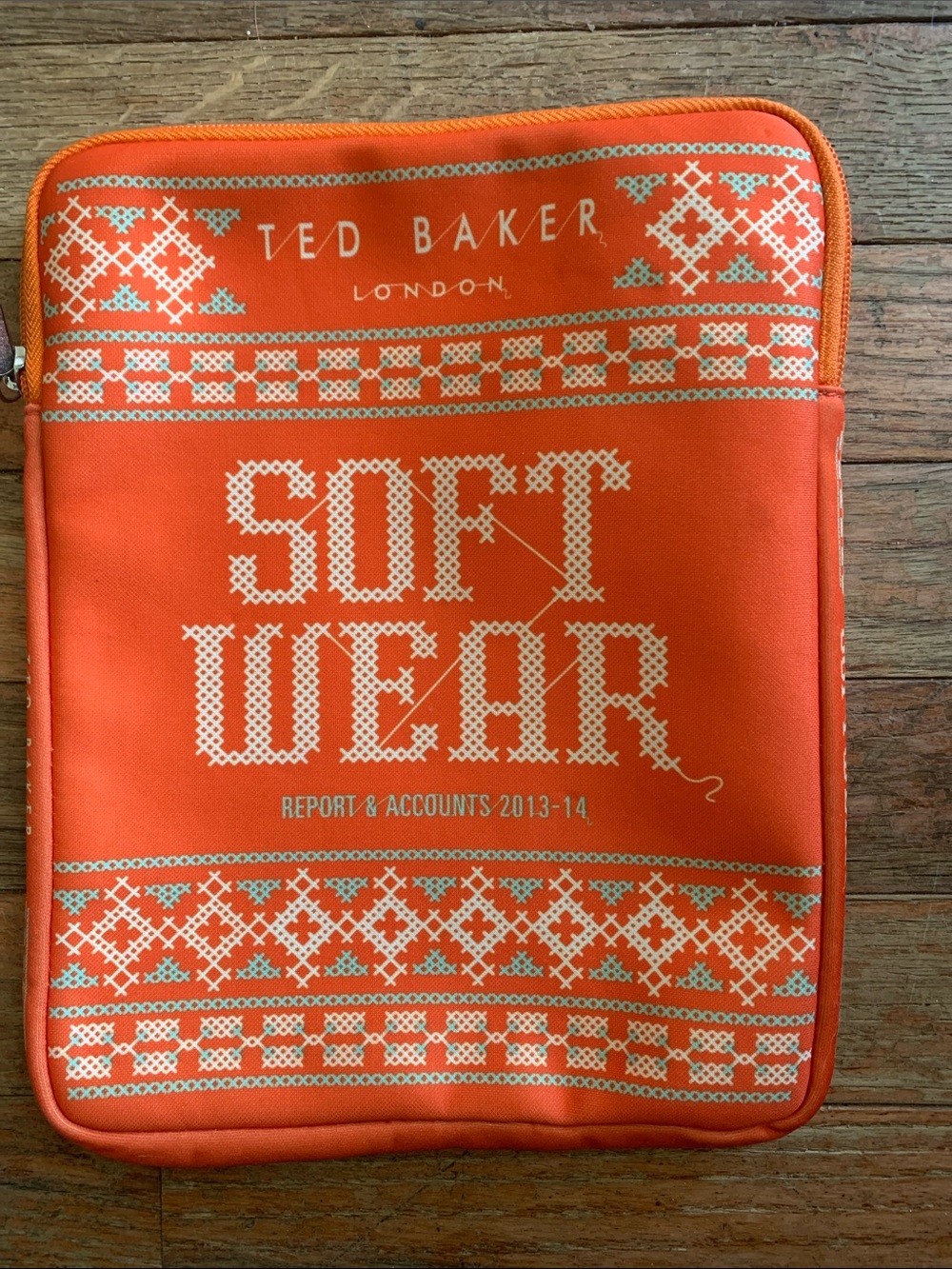 Ted Baker Orange Graphic Zip Pouch
